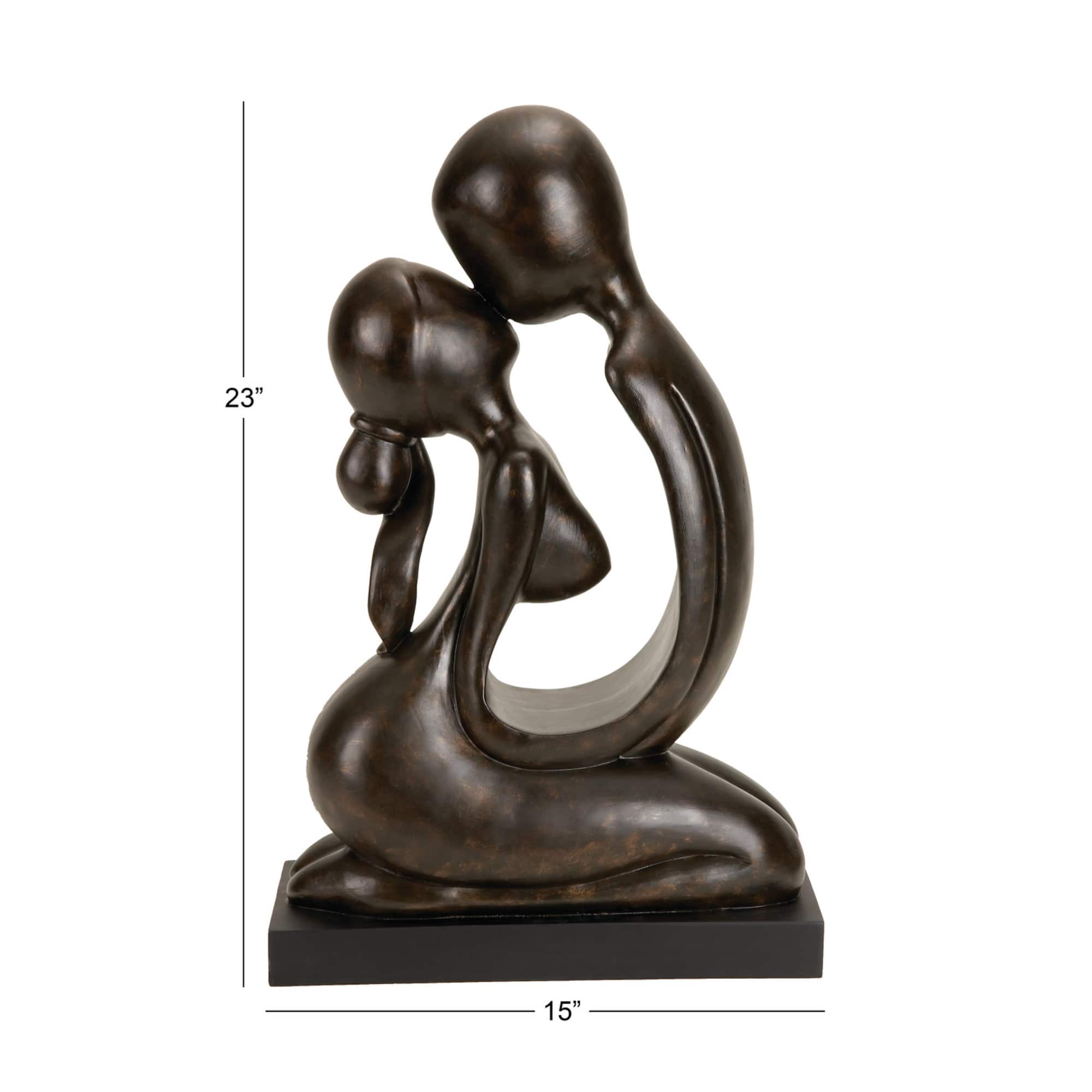 23" Brown Polystone Traditional Couple Sculpture